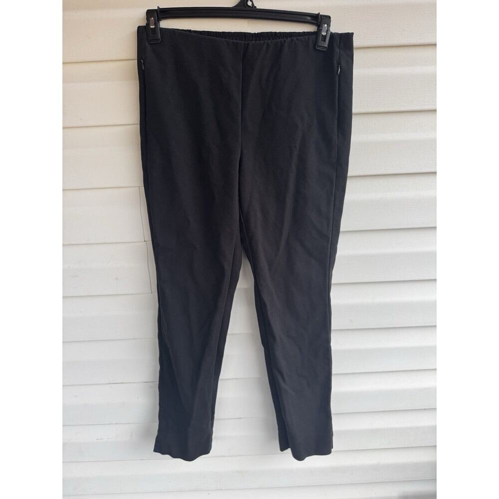 J. Jill Womens Pants Black 10 Essential Cotton Stretch Zip Pockets Cotton Blend